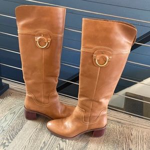 Franco Sarto Cognac Upper Leather Knee Boots